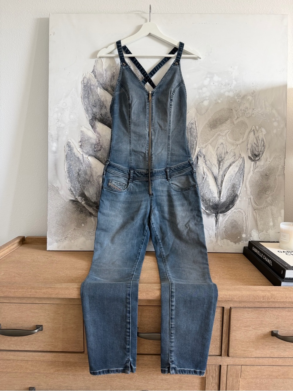 Diesel Blue Denim Zip-Front Women's Overalls